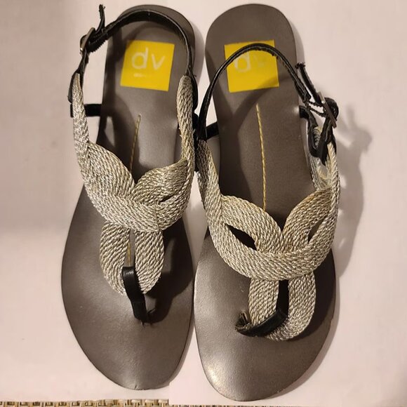 Dolce Vito Silver Strappy Sandals Size 6.5 - Picture 1 of 4